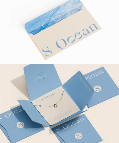 被这抹淡蓝击中！绝美珠宝 logo及VI设计 - 大鱼LOGO设计